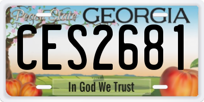 GA license plate CES2681