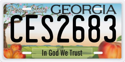 GA license plate CES2683