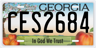 GA license plate CES2684