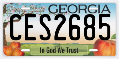 GA license plate CES2685