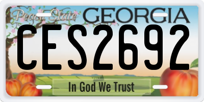 GA license plate CES2692