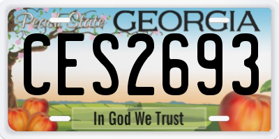 GA license plate CES2693