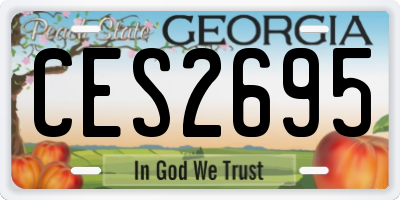 GA license plate CES2695