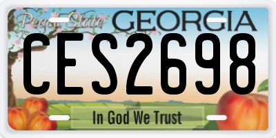 GA license plate CES2698