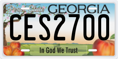 GA license plate CES2700