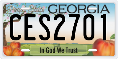 GA license plate CES2701