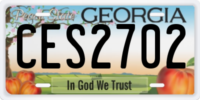 GA license plate CES2702