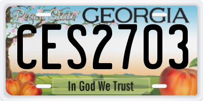 GA license plate CES2703
