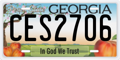 GA license plate CES2706