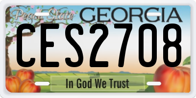 GA license plate CES2708