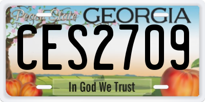 GA license plate CES2709