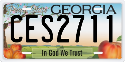 GA license plate CES2711
