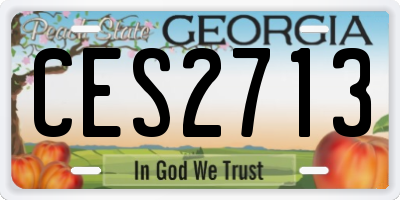 GA license plate CES2713
