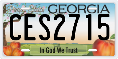 GA license plate CES2715