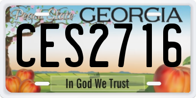 GA license plate CES2716