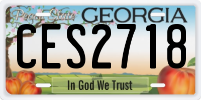 GA license plate CES2718