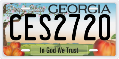 GA license plate CES2720