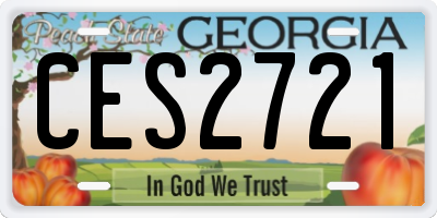 GA license plate CES2721