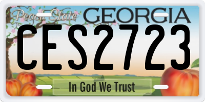 GA license plate CES2723