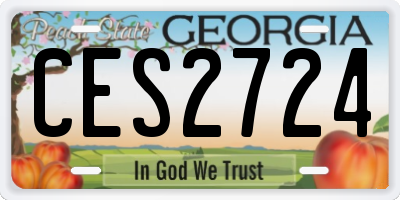 GA license plate CES2724