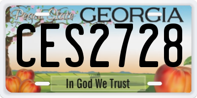 GA license plate CES2728