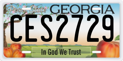 GA license plate CES2729