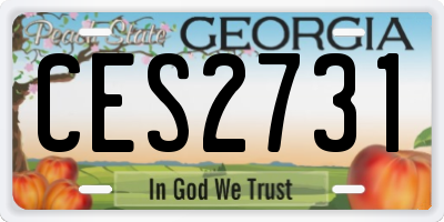 GA license plate CES2731