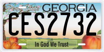 GA license plate CES2732