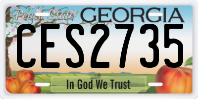 GA license plate CES2735