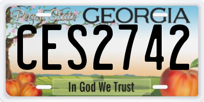 GA license plate CES2742