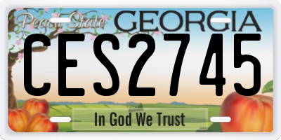 GA license plate CES2745