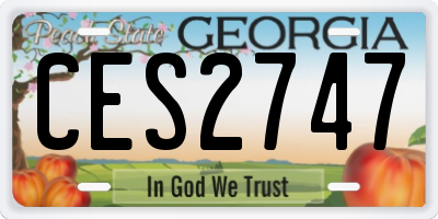 GA license plate CES2747
