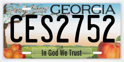 GA license plate CES2752