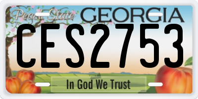 GA license plate CES2753