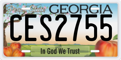 GA license plate CES2755