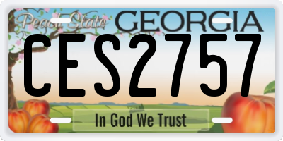 GA license plate CES2757