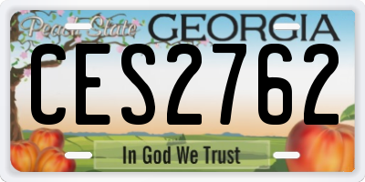 GA license plate CES2762