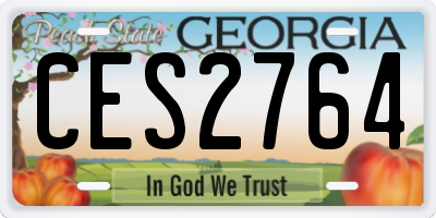 GA license plate CES2764
