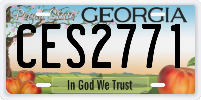 GA license plate CES2771