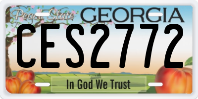 GA license plate CES2772