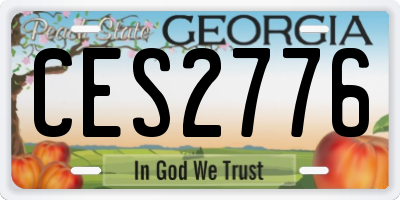 GA license plate CES2776