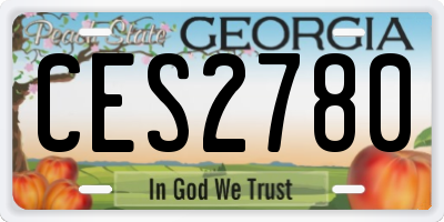 GA license plate CES2780