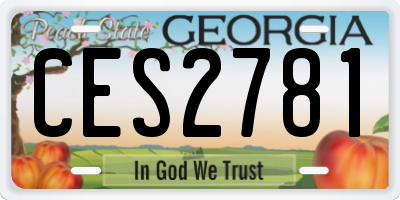 GA license plate CES2781