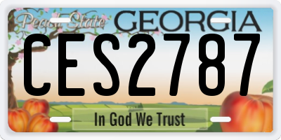 GA license plate CES2787