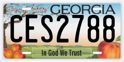 GA license plate CES2788