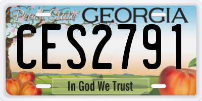GA license plate CES2791