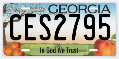 GA license plate CES2795