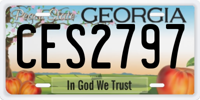 GA license plate CES2797