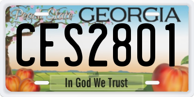 GA license plate CES2801