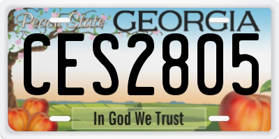 GA license plate CES2805